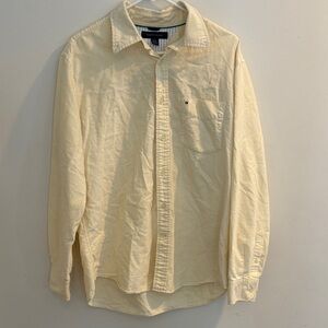 Tommy Hilfiger Men's Light Yellow Button Down Shirt